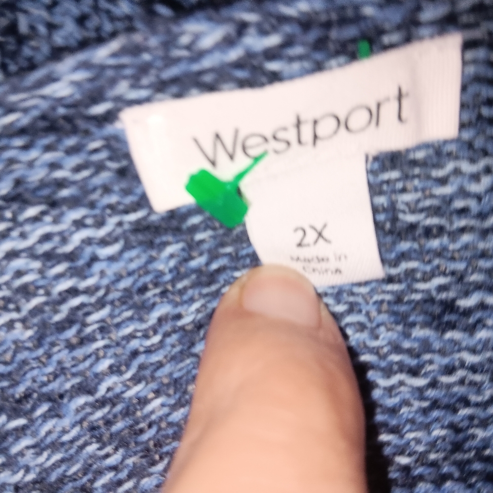 Women's plus size 2X, Westport blue cardigan - Picture 3 of 3